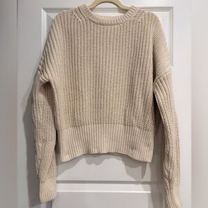 Beautiful cable knit cotton sweater, a summer staple